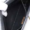 Christian Dior Shoulder Bag Leather Black Brown gold Auth BA1582-20