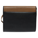 Christian Dior Shoulder Bag Leather Black Brown gold Auth BA1582-2