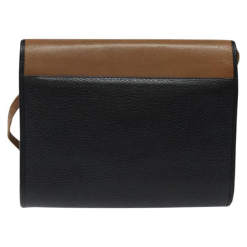 Christian Dior Shoulder Bag Leather Black Brown gold Auth BA1582 - 0