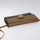 Christian Dior Shoulder Bag Leather Black Brown gold Auth BA1582-6