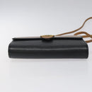 Christian Dior Shoulder Bag Leather Black Brown gold Auth BA1582-5