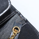 Christian Dior Trotter Canvas Chain Shoulder Bag Black Gold Auth BA15821-9