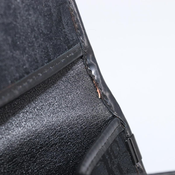 Christian Dior Trotter Canvas Chain Shoulder Bag Black Gold Auth BA15821