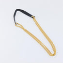 Christian Dior Trotter Canvas Chain Shoulder Bag Black Gold Auth BA15821-12