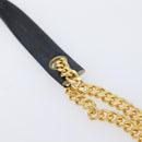 Christian Dior Trotter Canvas Chain Shoulder Bag Black Gold Auth BA15821-22