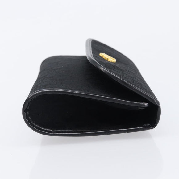 Christian Dior Trotter Canvas Chain Shoulder Bag Black Gold Auth BA15821