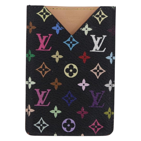 LOUIS VUITTON Monogram Multicolor Etui Hand Mirror Black M92651 LV Auth BA15826