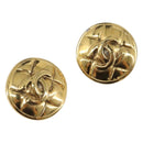 CHANEL Matelasse Earring metal Gold CC Auth BA15827-1