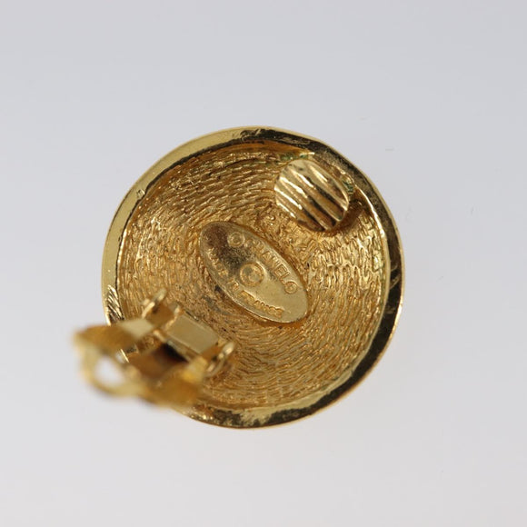 CHANEL Matelasse Earring metal Gold CC Auth BA15827