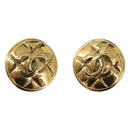 CHANEL Matelasse Earring metal Gold CC Auth BA15827-13