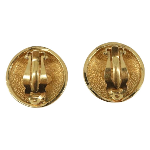 CHANEL Matelasse Earring metal Gold CC Auth BA15827