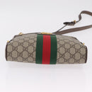 GUCCI GG Supreme Web Sherry Line Bag PVC Beige Gold 547926 Auth BA15831V-5