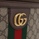 GUCCI GG Supreme Web Sherry Line Bag PVC Beige Gold 547926 Auth BA15831V-23