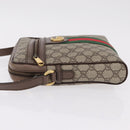 GUCCI GG Supreme Web Sherry Line Bag PVC Beige Gold 547926 Auth BA15831V-4