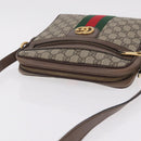 GUCCI GG Supreme Web Sherry Line Bag PVC Beige Gold 547926 Auth BA15831V-6