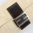 FENDI Zucca Canvas Mamma Baguette Shoulder Bag Beige Silver 26424 Auth BA15832V-18