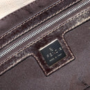 FENDI Zucca Canvas Mamma Baguette Shoulder Bag Beige Silver 26424 Auth BA15832V-20