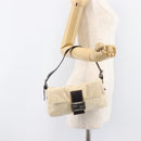 FENDI Zucca Canvas Mamma Baguette Shoulder Bag Beige Silver 26424 Auth BA15832V-25