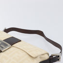 FENDI Zucca Canvas Mamma Baguette Shoulder Bag Beige Silver 26424 Auth BA15832V-8