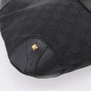 GUCCI GG Canvas New Jackie Shoulder Bag Black Gold 120888 Auth BA15834V-11