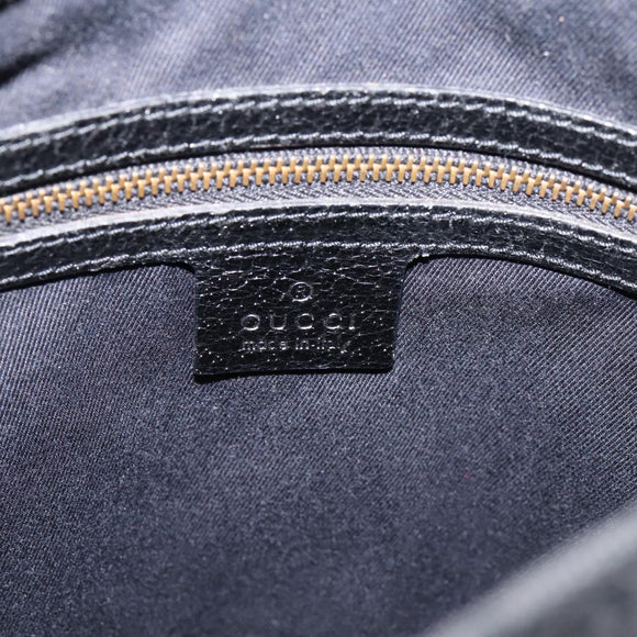 GUCCI GG Canvas New Jackie Shoulder Bag Black Gold 120888 Auth BA15834V