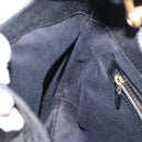 GUCCI GG Canvas New Jackie Shoulder Bag Black Gold 120888 Auth BA15834V-18