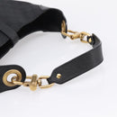 GUCCI GG Canvas New Jackie Shoulder Bag Black Gold 120888 Auth BA15834V-7