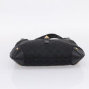 GUCCI GG Canvas New Jackie Shoulder Bag Black Gold 120888 Auth BA15834V-9