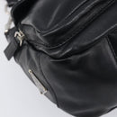 PRADA Shoulder Bag Leather Black Silver Auth BA15835V-13