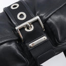 PRADA Shoulder Bag Leather Black Silver Auth BA15835V-17