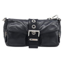 PRADA Shoulder Bag Leather Black Silver Auth BA15835V-2