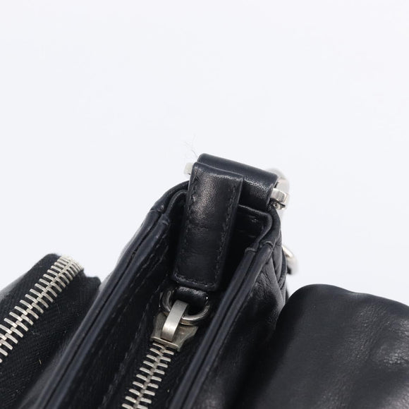 PRADA Shoulder Bag Leather Black Silver Auth BA15835V