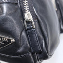 PRADA Shoulder Bag Leather Black Silver Auth BA15835V-27