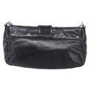 PRADA Shoulder Bag Leather Black Silver Auth BA15835V-3
