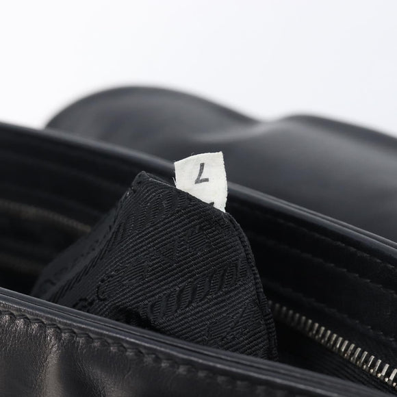 PRADA Shoulder Bag Leather Black Silver Auth BA15835V