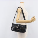 PRADA Shoulder Bag Leather Black Silver Auth BA15835V-32