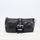 PRADA Shoulder Bag Leather Black Silver Auth BA15835V-33