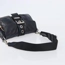 PRADA Shoulder Bag Leather Black Silver Auth BA15835V-7