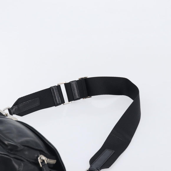 PRADA Shoulder Bag Leather Black Silver Auth BA15835V