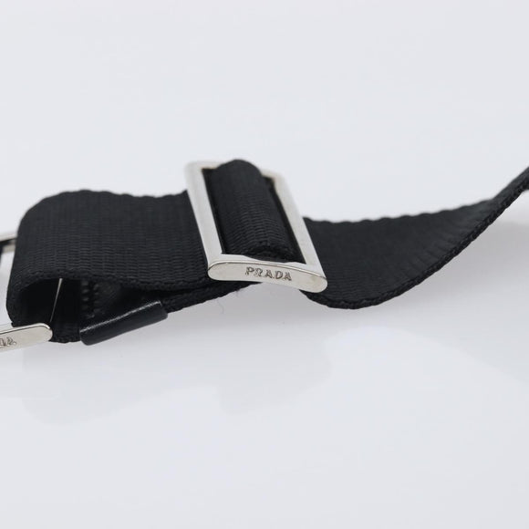 PRADA Shoulder Bag Leather Black Silver Auth BA15835V