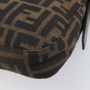 FENDI Zucca Canvas Mamma Baguette Shoulder Bag Black Brown 26424 Auth BA15836V-16