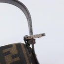 FENDI Zucca Canvas Mamma Baguette Shoulder Bag Black Brown 26424 Auth BA15836V-18