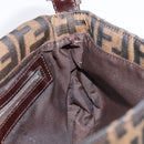 FENDI Zucca Canvas Mamma Baguette Shoulder Bag Black Brown 26424 Auth BA15836V-22