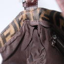 FENDI Zucca Canvas Mamma Baguette Shoulder Bag Black Brown 26424 Auth BA15836V-23