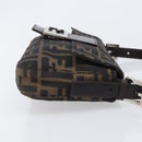FENDI Zucca Canvas Mamma Baguette Shoulder Bag Black Brown 26424 Auth BA15836V-3