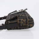 FENDI Zucca Canvas Mamma Baguette Shoulder Bag Black Brown 26424 Auth BA15836V-4