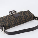 FENDI Zucca Canvas Mamma Baguette Shoulder Bag Black Brown 26424 Auth BA15836V-6