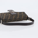 FENDI Zucca Canvas Mamma Baguette Shoulder Bag Black Brown 26424 Auth BA15836V-7
