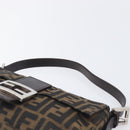 FENDI Zucca Canvas Mamma Baguette Shoulder Bag Black Brown 26424 Auth BA15836V-8