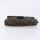 FENDI Zucca Canvas Mamma Baguette Shoulder Bag Black Brown 26424 Auth BA15836V-5